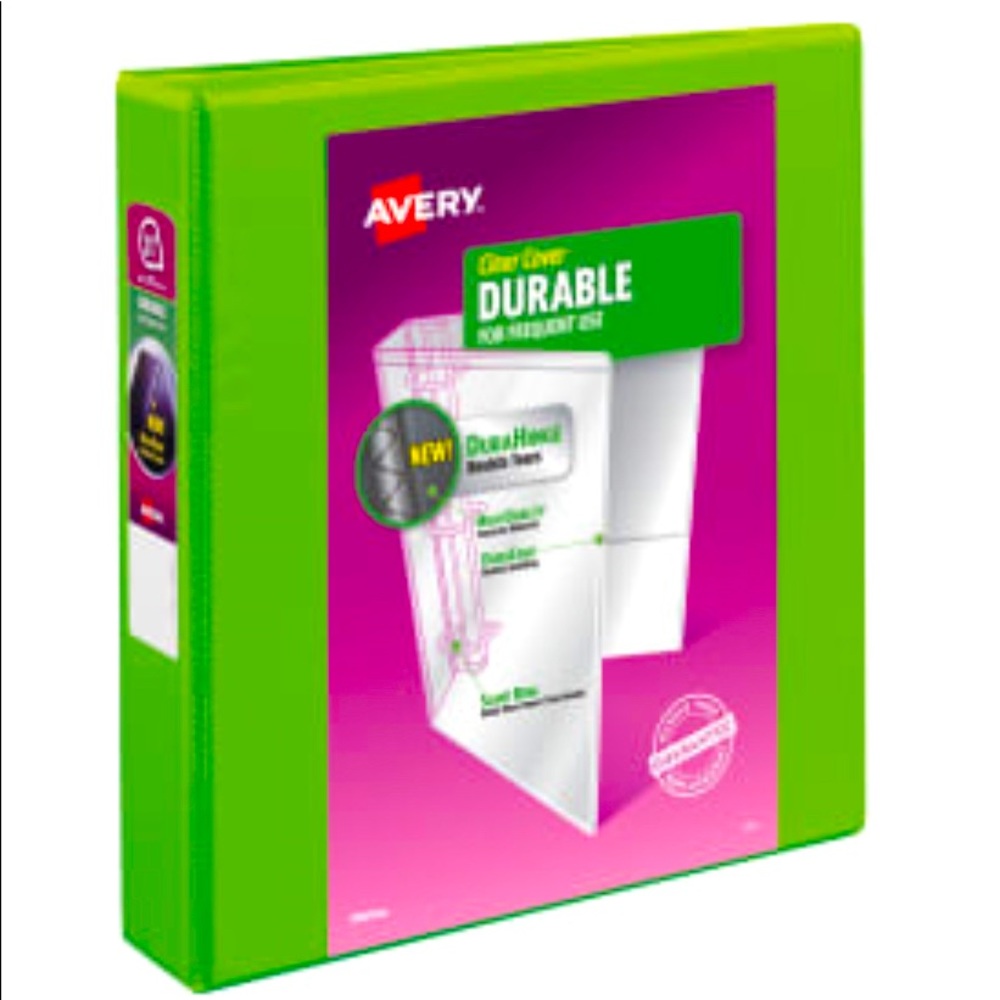 NWT, Avery Durable View Binder, 1-1/2" Slant Rings
